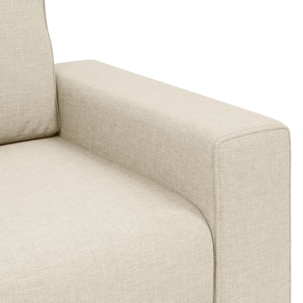 Soffa 3 st Beige Linnenblandad tyg