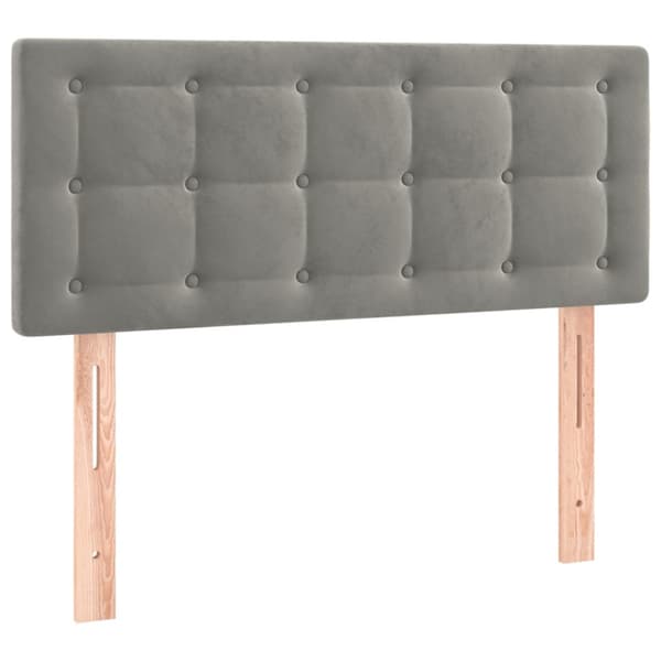 Sänggavel ljusgrå 80x5x78/88 cm sammet