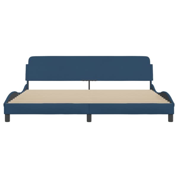 Bed Frame "Dover" Blue 200x200 cm Fabric