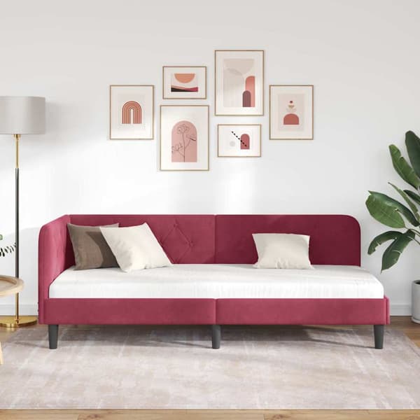 Hörn Sängram Vinröd 80 x 200 cm Sammet