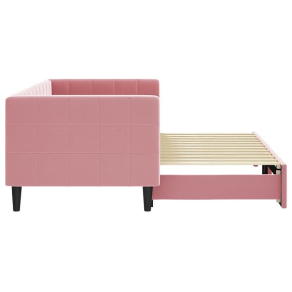 Dagbädd utdragbar rosa 80x200 cm sammet