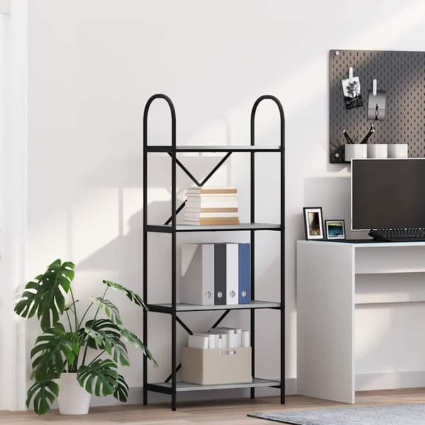 Hyllsystem Grå Sonoma 60 x 30 x 146 cm Konstruerat trä