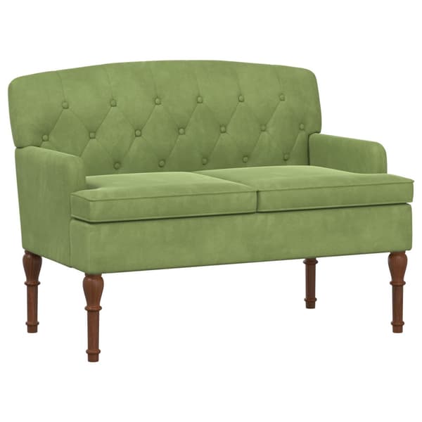 Loveseat med knapprapport Ljusgrön 111 x 65 x 79 cm Sammet