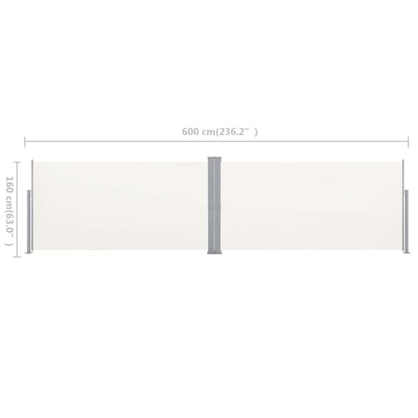 Infällbar skärm 160x600 cm gräddvit