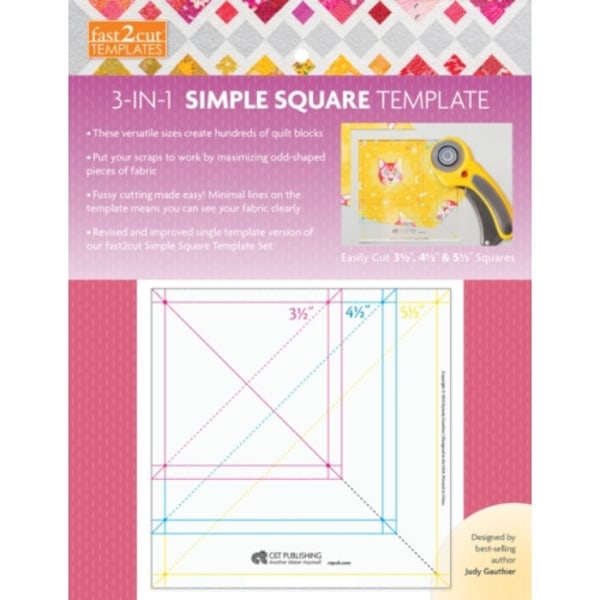 fast2cut 3-in-1 Simple Square Template (häftad, eng)