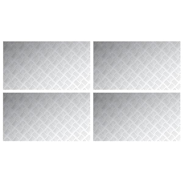 Trappsteg Rektangulär 4 pcs Silver 90 x 50 cm Aluminium
