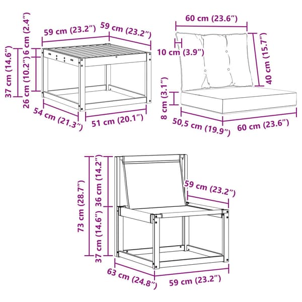 Utomhussoffset med kudde 8 pcs Vit och Beige