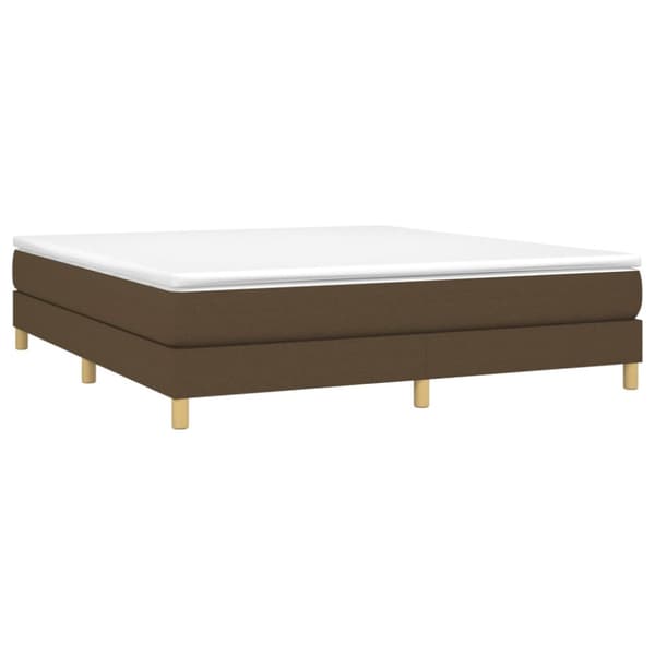 Boxspring-sängram mörkbrun 160x200 cm tyg