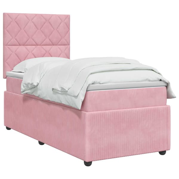 Kontinentalsäng med madrass Rosa 80 x 200 cm Sammet