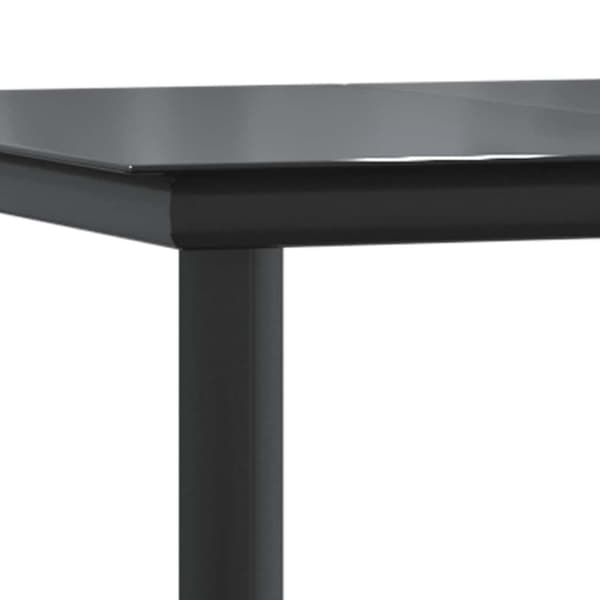 Matgrupp för trädgården 9 delar brun polyrotting glas