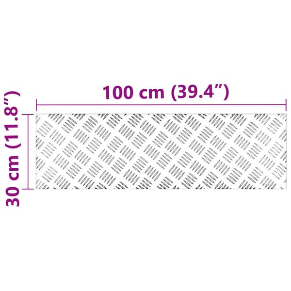 Trappsteg Rektangulär 2 pcs Silver 100 x 30 cm Aluminium