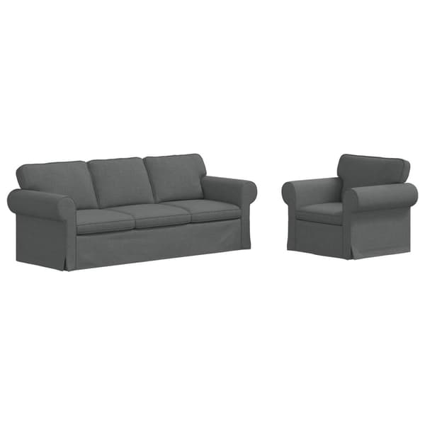 Soffset 2 pcs Mörkgrå 215 x 82 x 80 cm tyg