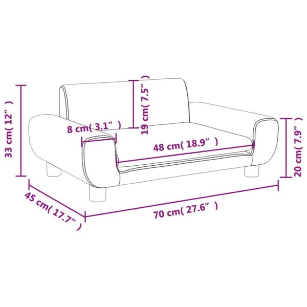 Barnsoffa blå 70x45x33 cm sammet