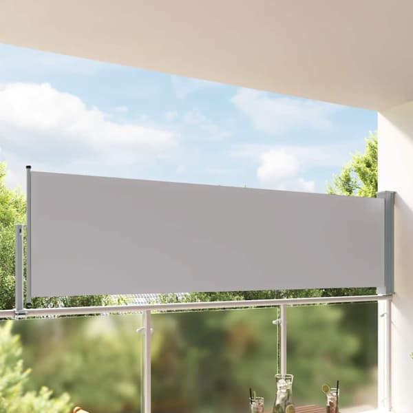 Infällbar sidomarkis 100 x 300 cm grå