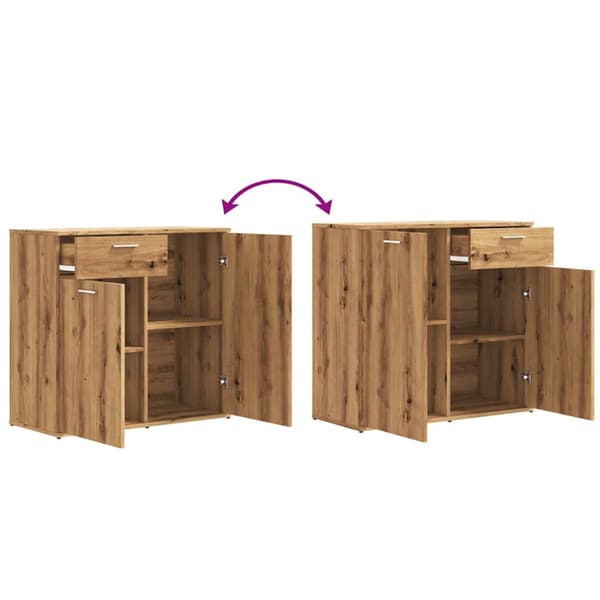 Skänk ek 80x36x75 cm konstruerat trä