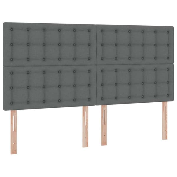 Förvaringssäng med LED med led Mörkgrå 160 x 200 cm Polyester