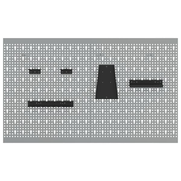 Verktygsväggpanel 2 st Grå 100 x 1 x 60 cm