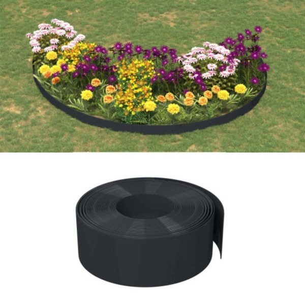 Rabattkant svart 3 st 10 m 20 cm polyeten