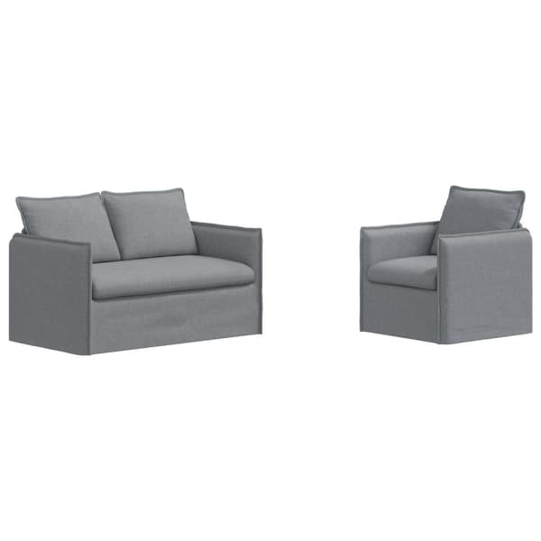 Soffset 2 pcs Ljusgrå 136 x 82 x 85 cm Tyg