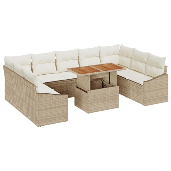 Trädgårdsoffset 10 st Beige och gräddfärgad