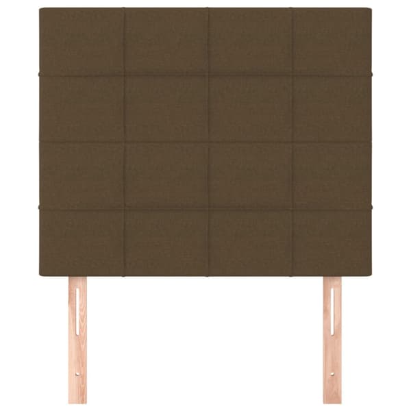 Sänggavel mörkbrun 80x5x118/128 cm tyg