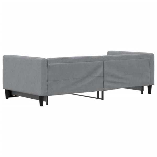Dagbädd utdragbar ljusgrå 100x190 cm tyg