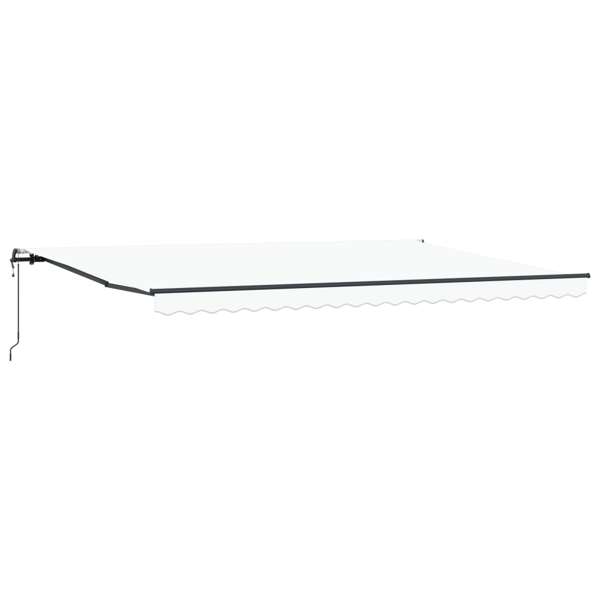 Utfällbar markis Vit 500 × 350 cm Duk och Aluminium