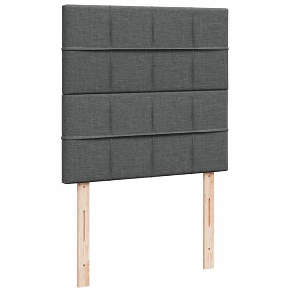 Ramsäng med madrass mörkgrå 90x200 cm tyg