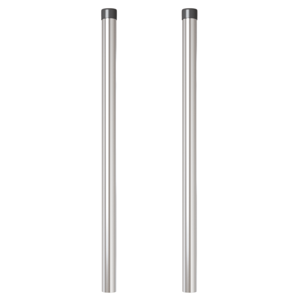 Stängselstolpe 2 pcs Silver 50 cm Pulverlackerad stål