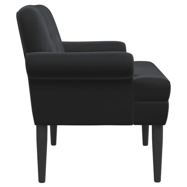 Loveseat med knapprapport Svart 120 x 66 x 78 cm Sammet (V)