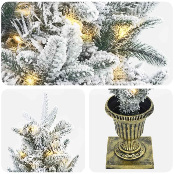 Mini julgran 120 cm 100 LED-lampor Varmvit PVC och PE