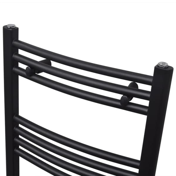 Handdukstork centralvärme element båge 500 x 1160 mm svart