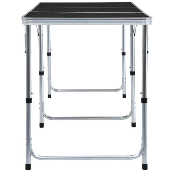 Hopfällbart campingbord grå aluminium 180x60 cm