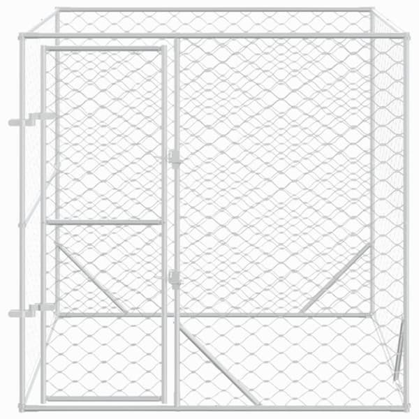 Hundgård för utomhusbruk silver 2x2x2 m galvaniserat stål