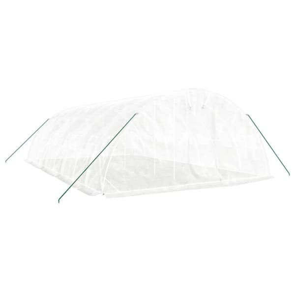 Växthus med stålram vit 40 m² 8x5x2,3 m