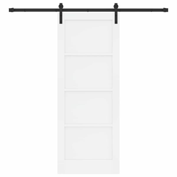 Skjutdörr 78 x 202 cm Konstruerat trä Vit och svart