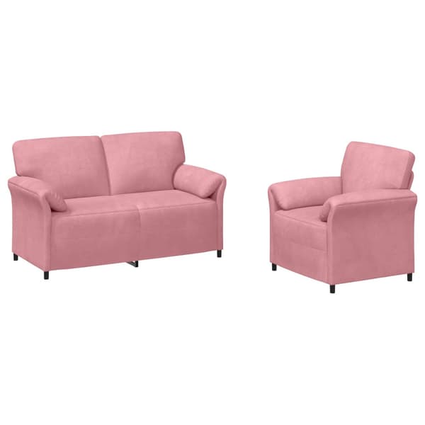 Soffset 2 st Rosa Sammet