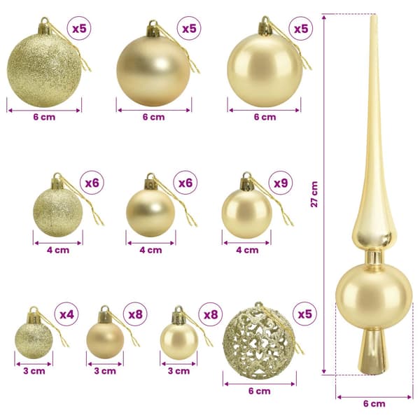 Artificial Christmas Tree with Bauble 150 cm 150 LED-lampor