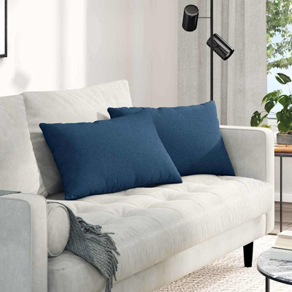 Sofakuddar 2 pcs Blå 60 x 40 cm tyg