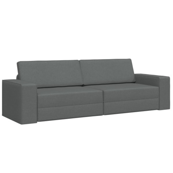 Golvsängsoffa 2-i-1 Mörkgrå 245x150x60.5 cm Tyg