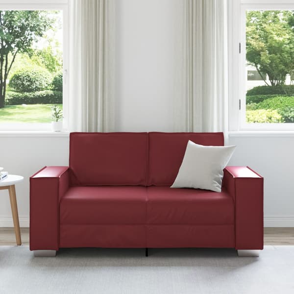 Tvåsitssoffa Vinröd 160 cm Konstläder