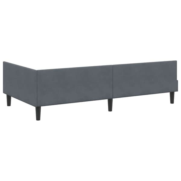 Hörn Sängram med huvudgavel Mörkgrå 100 cm x 200 cm Sammet