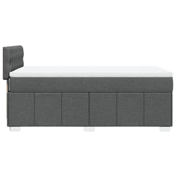 Ramsäng med madrass mörkgrå 100x200 cm tyg