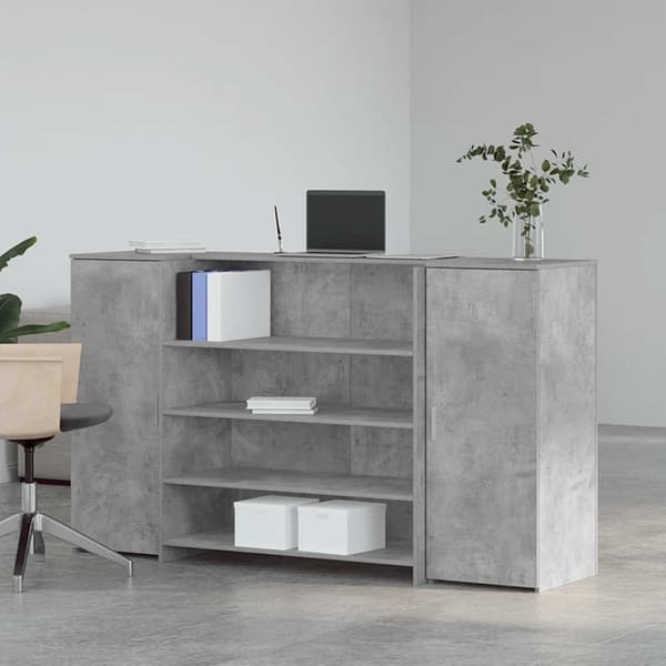 Receptionsdisk betonggrå 180x50x103,5 cm konstruerat trä