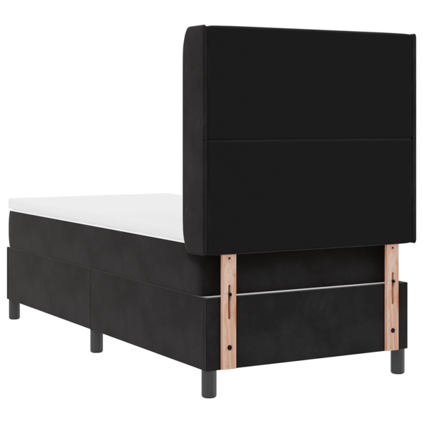 Bäddfjäder med madrass med led Svart 90 x 190 cm Sammet