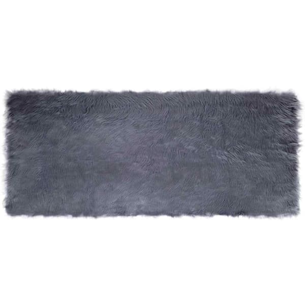 Fuskfäll matta TAFALLA Antracit 80 x 200 cm Polyester