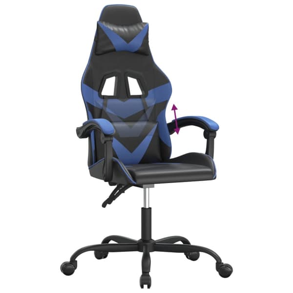 Gamingstol svart och blå konstläder