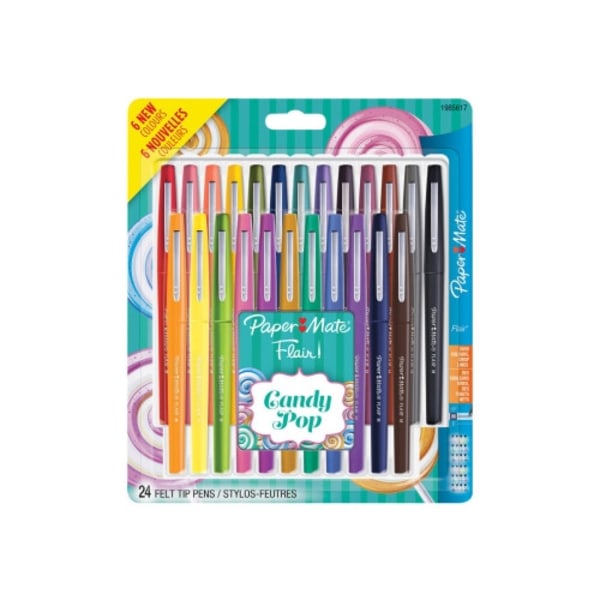Paper Mate FLAIR Candy Pop - fiberspetspenna - blandfärger (paket om 24)
