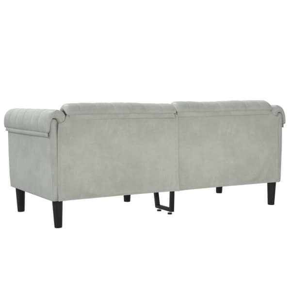Soffa 2-sits ljusgrå sammet