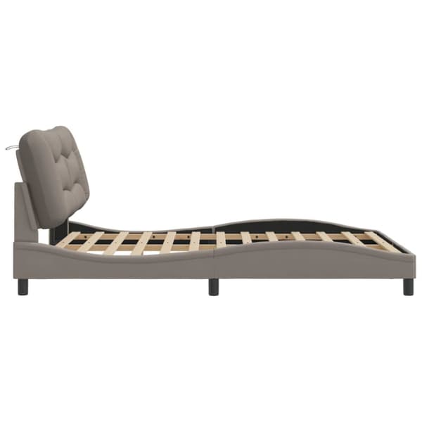 Bed Frame without Mattress "Hvar" Taupe 120x200 cm Fabric